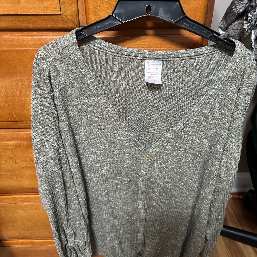 No Boundaries Olive Button-Up Cardigan